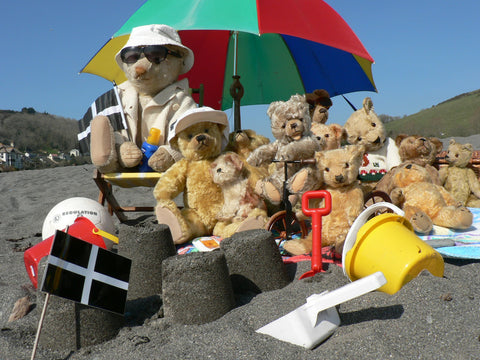 A 3rd group of bears at the seaside in Cornwall